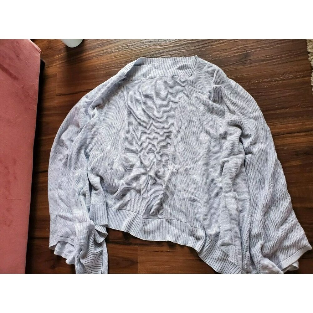 Lululemon Foward Flow Poncho One Size SIlver Silk Blend Knit Sweater Cape Shawl